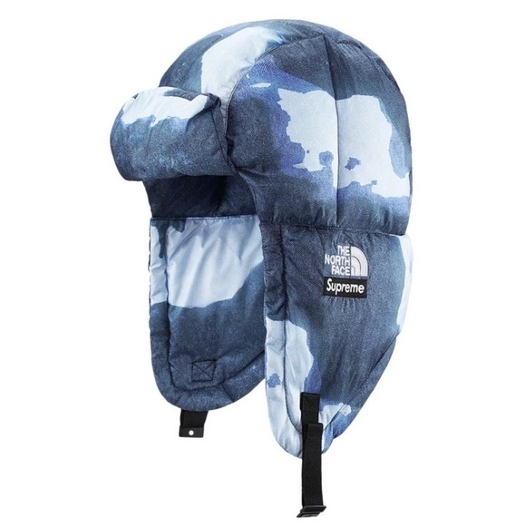 The North Face Other - Supreme The North Face Bleached Denim Print Nuptse Trooper L / XL New Sealed NWT